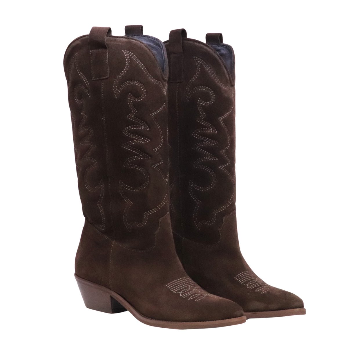Ranyé Jennifer Testa di Moro stivale texano donna in camoscio marrone<BR/> 