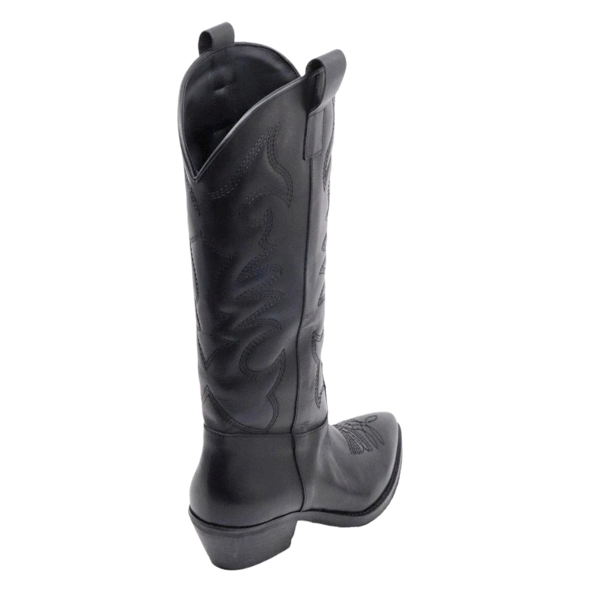 Ranyé Jennifer Vitello Nero stivale texano donna in pelle nappa nera 