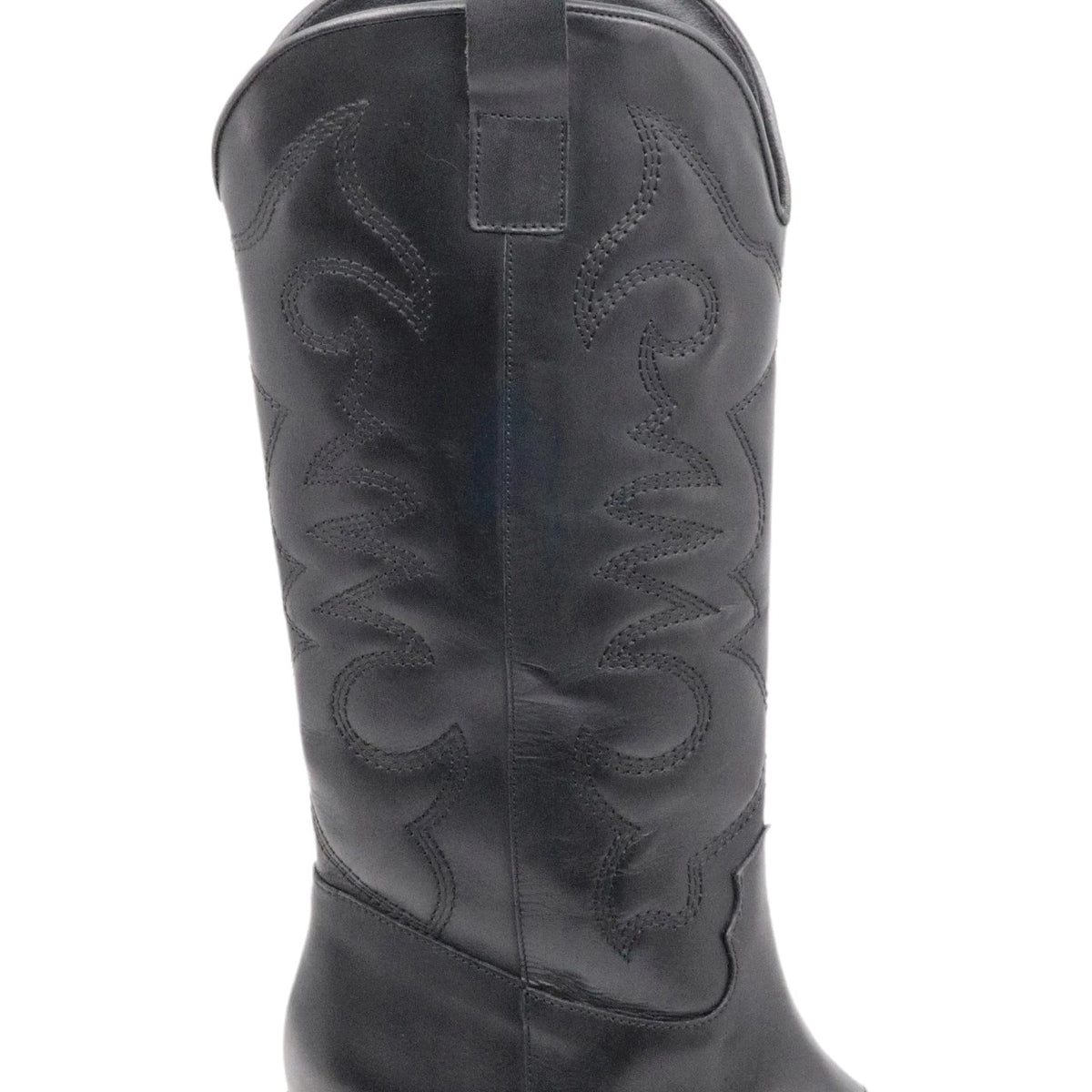 Ranyé Jennifer Vitello Nero stivale texano donna in pelle nappa nera 