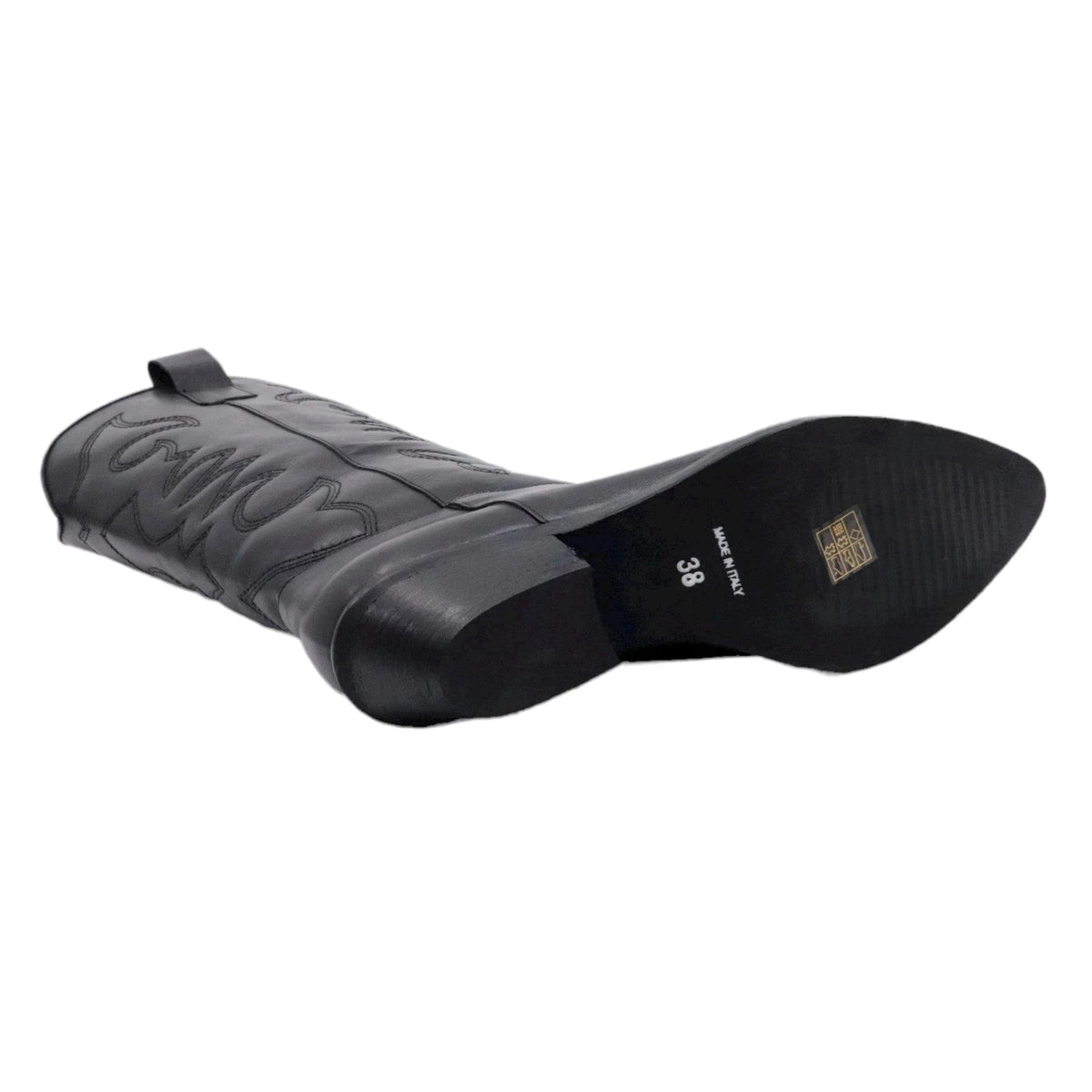 Ranyé Jennifer Vitello Nero stivale texano donna in pelle nappa nera 