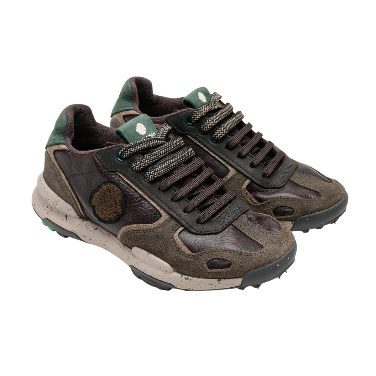 Satorisan Chacrona Premium EVO Snuff sneaker uomo in pelle e camoscio marrone 