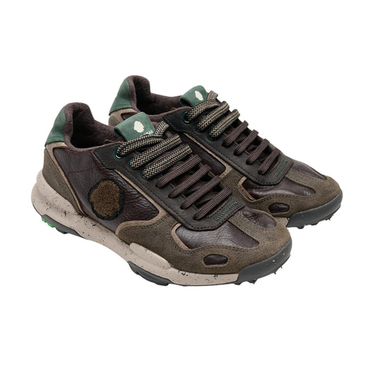 Satorisan Chacrona Premium EVO Snuff sneaker uomo in pelle e camoscio marrone 