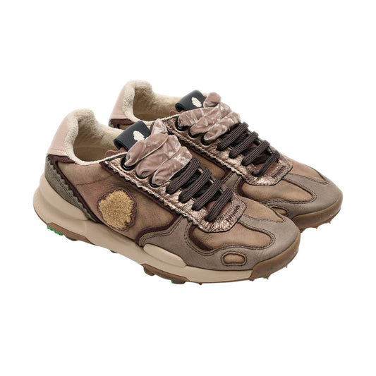 Satorisan Chacrona Premium EVO Camel sneaker donna in pelle e camoscio 