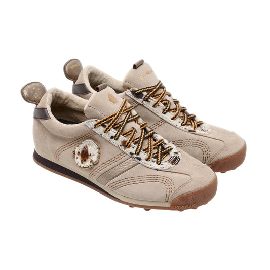 Satorisan Stardust Premium EVO Rustic Look sneaker donna in pelle beige con dettagli animalier 
