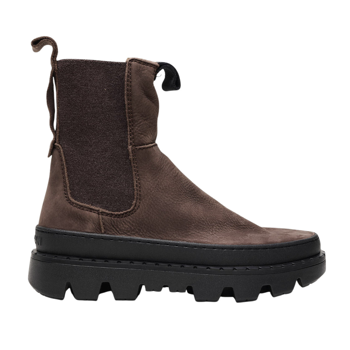 Satorisan Unalome Elastics Premium Dark Brown Chelsea donna in pelle marrone 