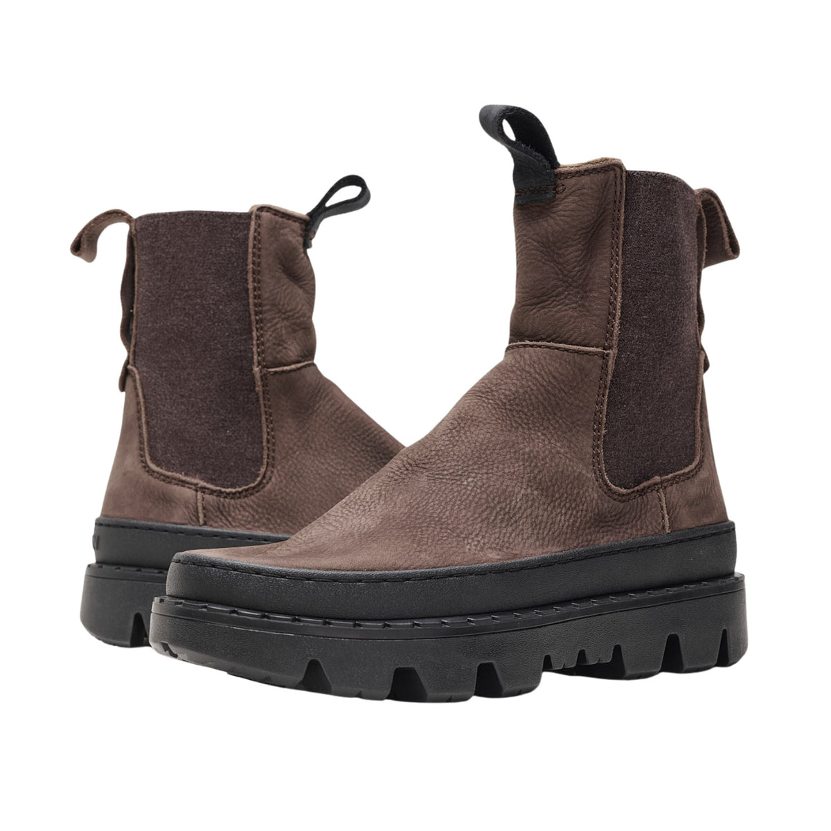 Satorisan Unalome Elastics Premium Dark Brown Chelsea donna in pelle marrone 