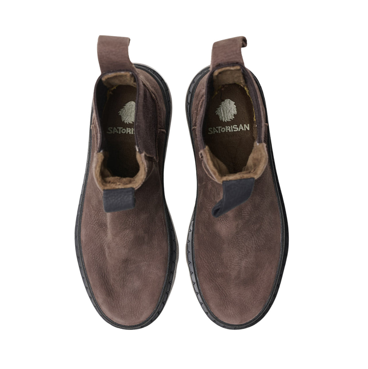 Satorisan Unalome Elastics Premium Dark Brown Chelsea donna in pelle marrone 