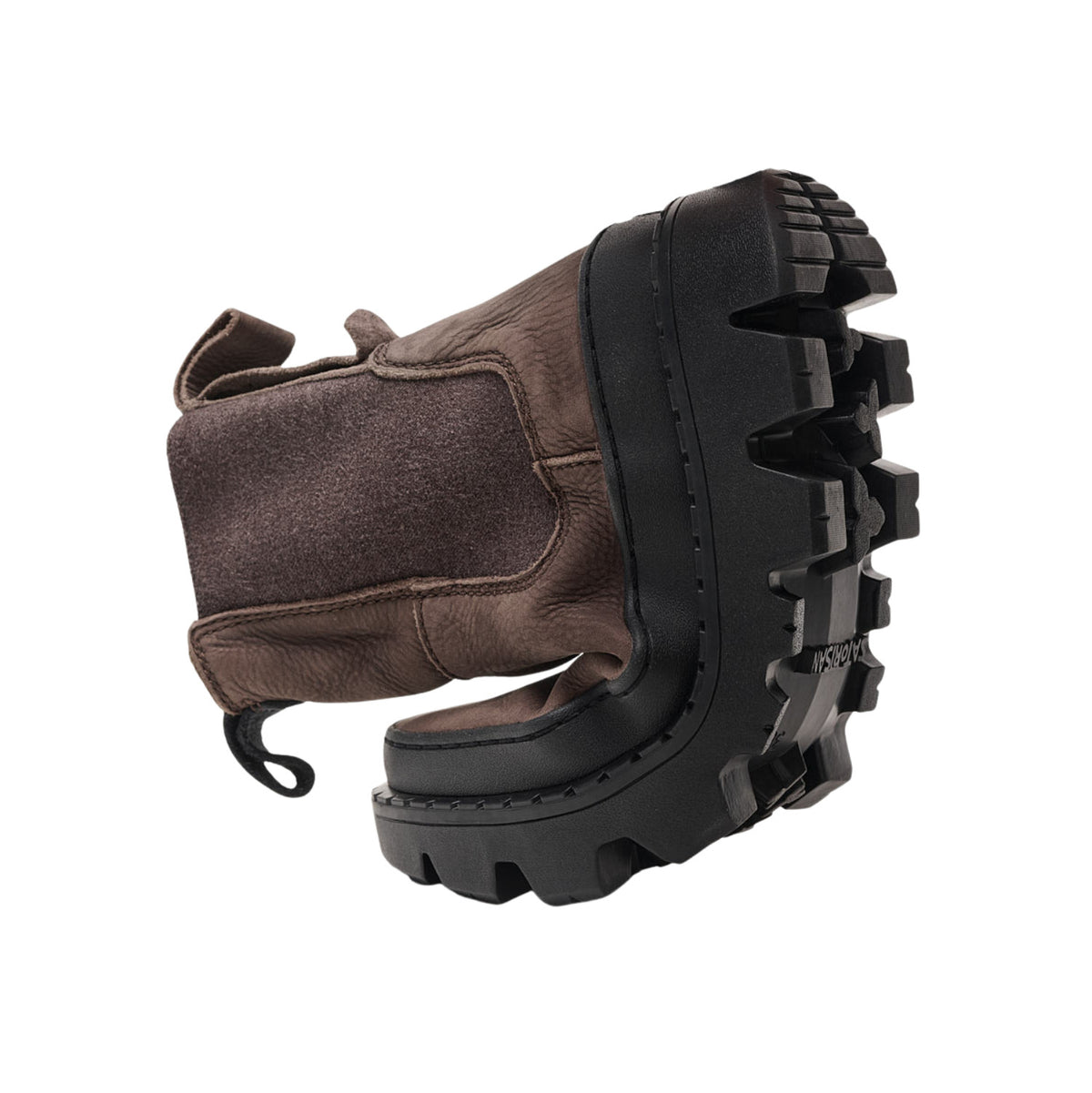 Satorisan Unalome Elastics Premium Dark Brown Chelsea donna in pelle marrone 