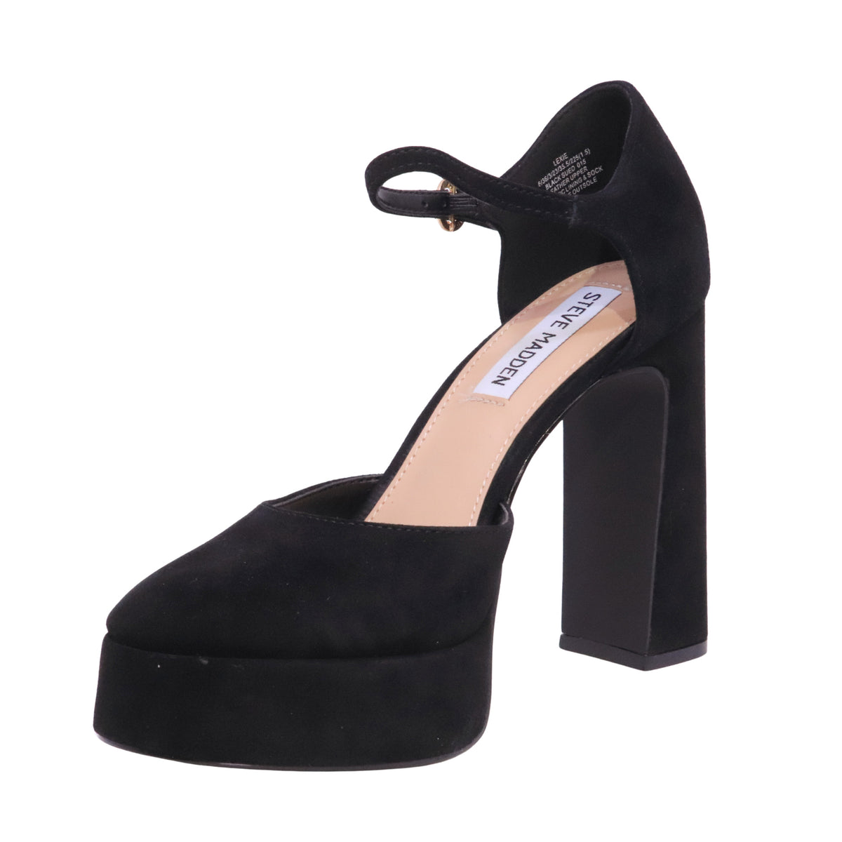 Steve Madden Lexie Black décolleté donna in camoscio nero con tacco e plateau 