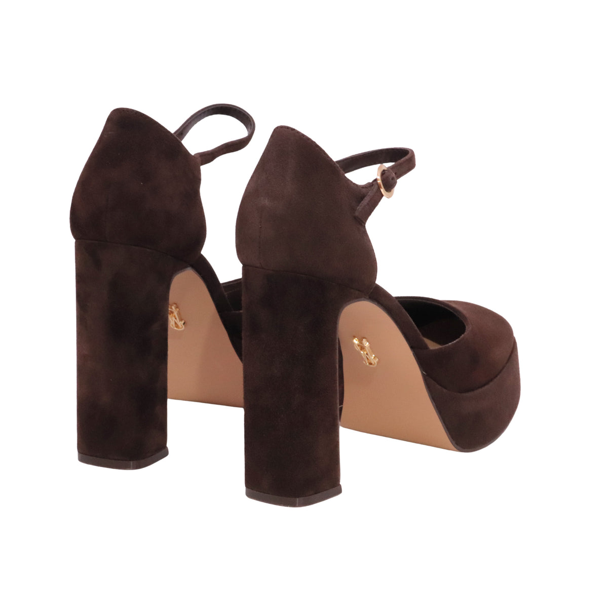 Steve Madden Lexie Chocolate décolleté donna in camoscio marrone con tacco e plateau 