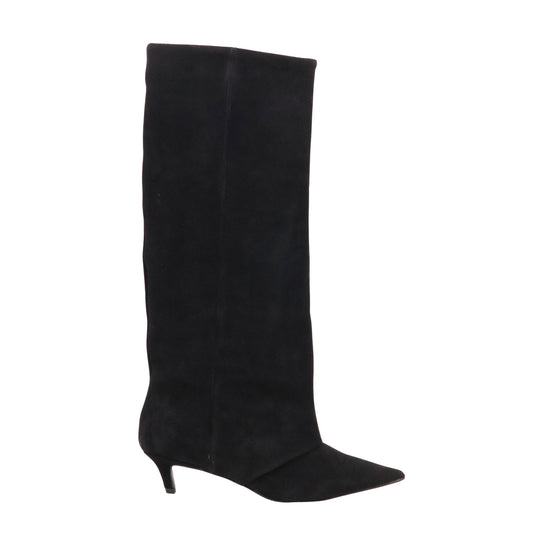 Steve Madden Luca stivale donna in camoscio nero con kitten heel 5 cm 