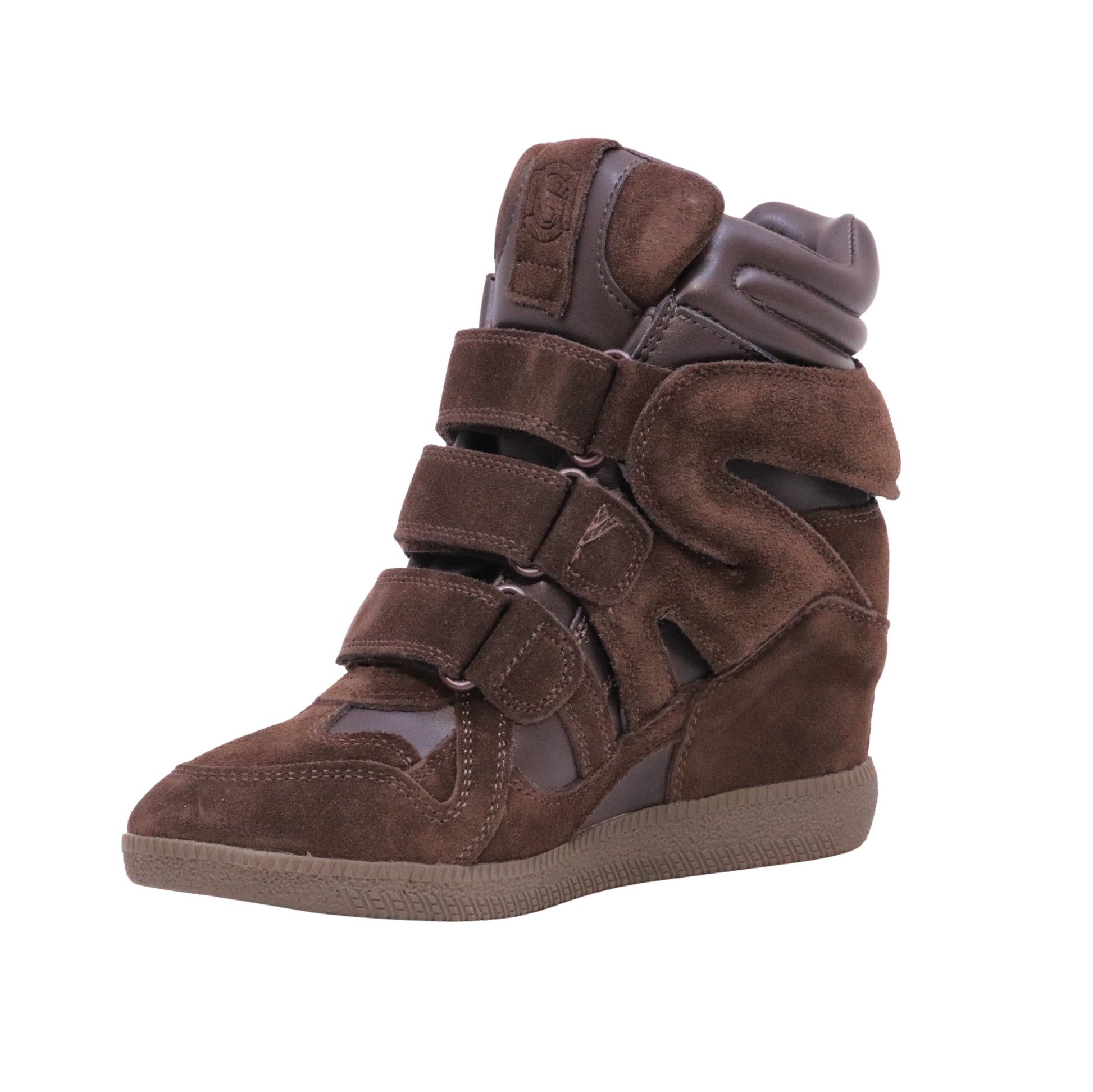 Steve Madden Mavis sneaker alta donna in camoscio marrone con zeppa interna 5 cm 