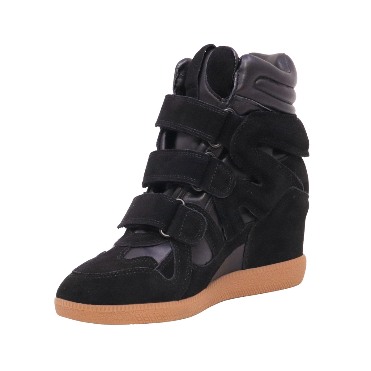 Steve Madden Mavis sneaker alta donna in camoscio nero con zeppa interna 5 cm 