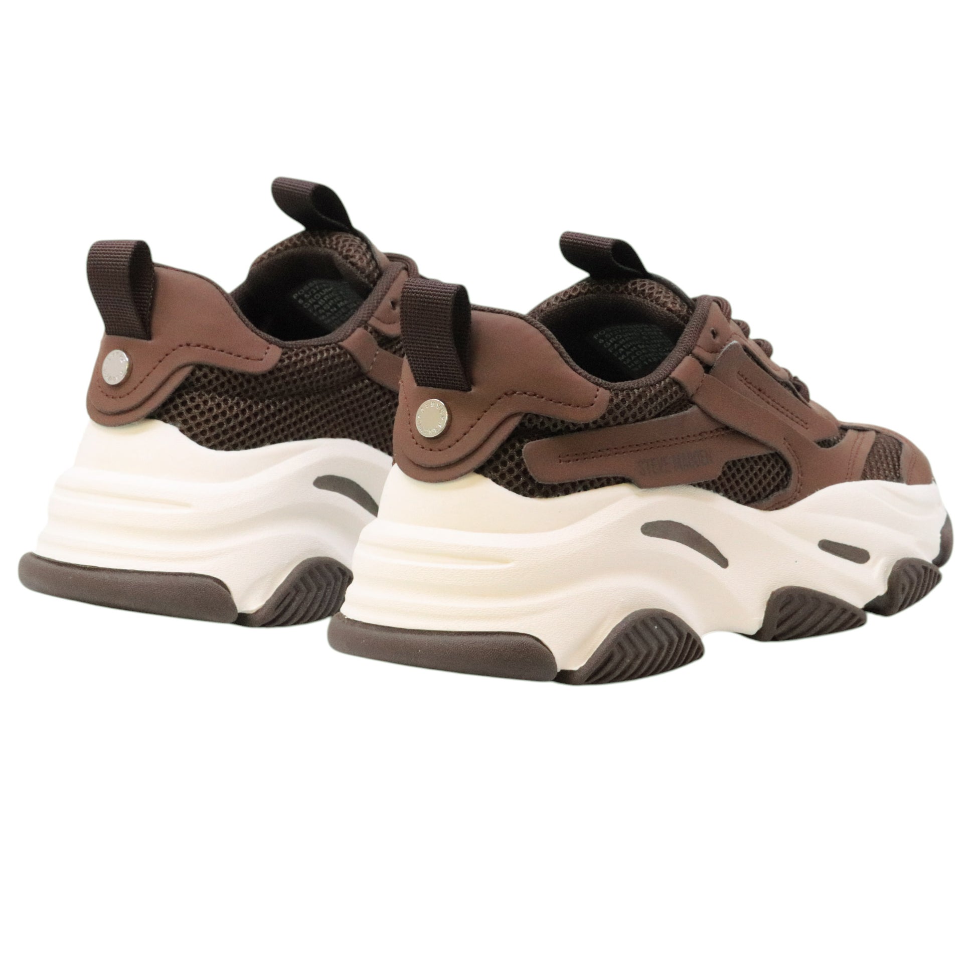 Steve Madden Possession Ground Coffee sneaker donna in tessuto e similpelle marrone platform 