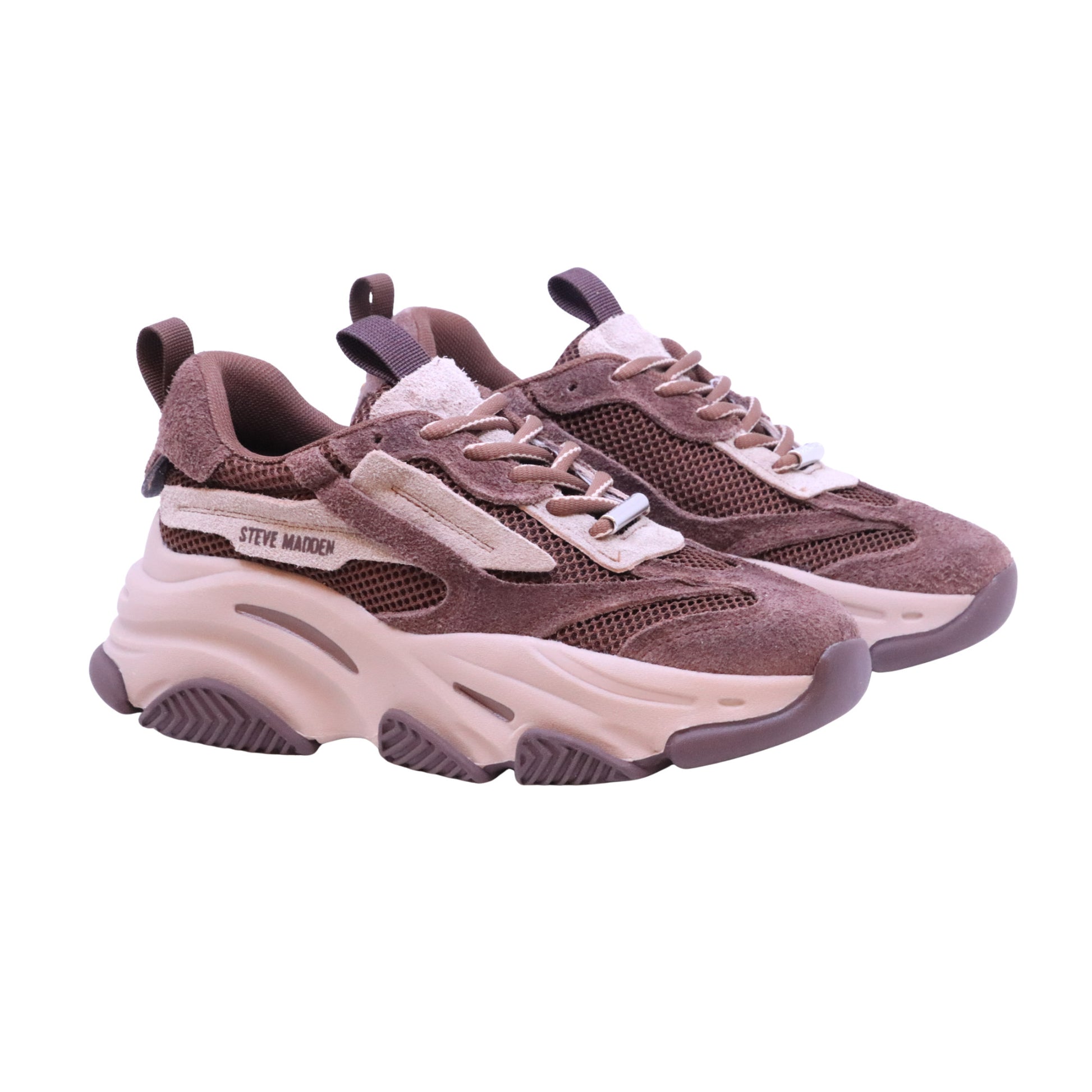 Steve Madden Possession sneaker donna in camoscio e tessuto Coffee 