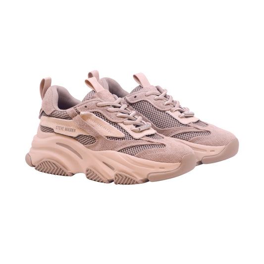 Steve Madden Possession Taupe Grey Suede sneaker donna in tessuto, similpelle e camoscio taupe 