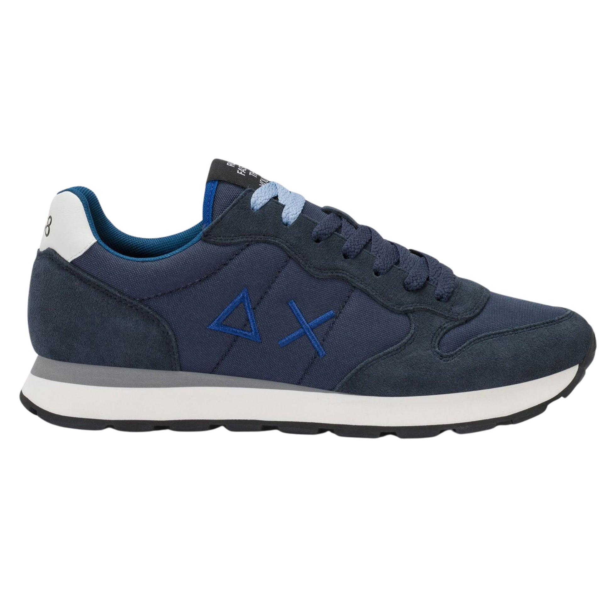 SUN68 Tom Z46101-07 sneaker uomo in nylon e camoscio navy blue 