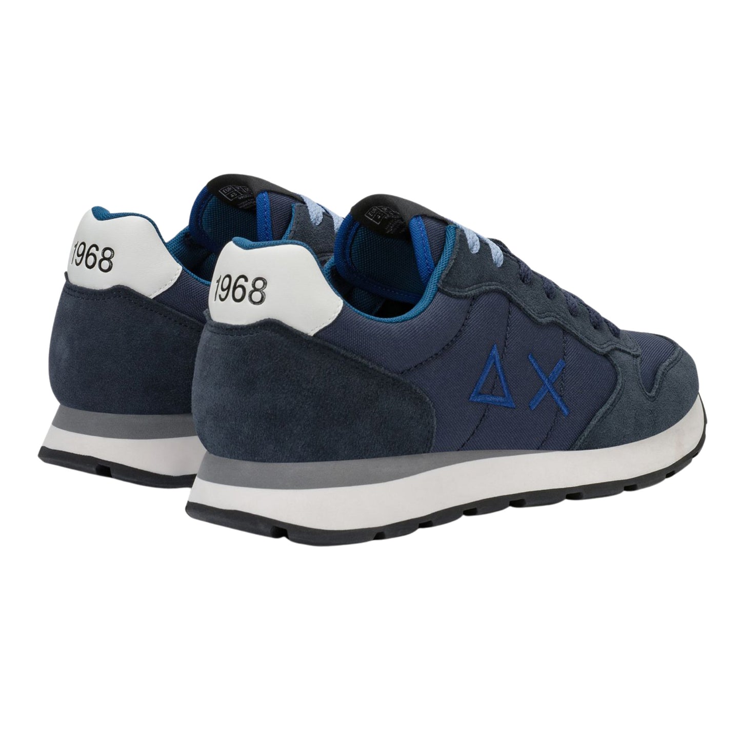 SUN68 Tom Z46101-07 sneaker uomo in nylon e camoscio navy blue 
