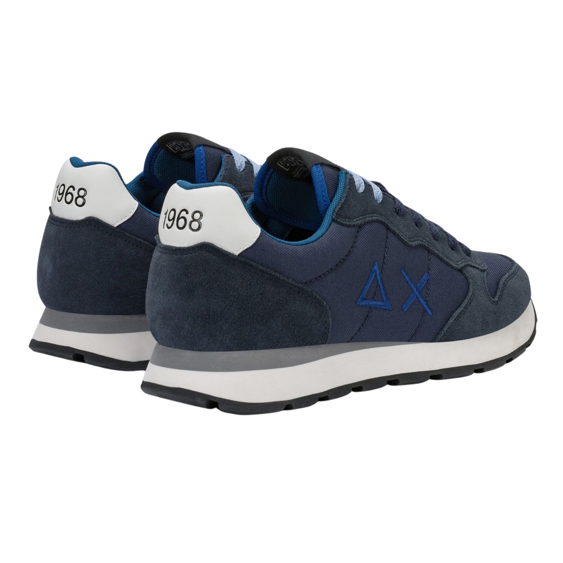 SUN68 Tom Z46101-07 sneaker uomo in nylon e camoscio navy blue 