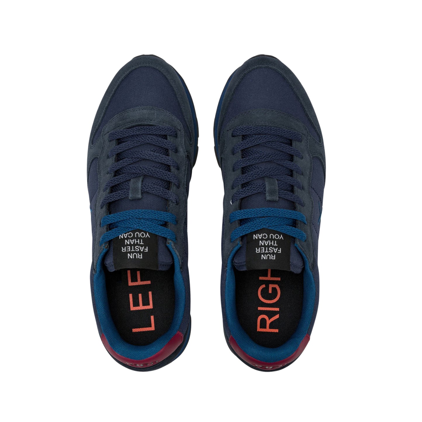 SUN68 Tom Z46101-0735 sneaker uomo in nylon e camoscio navy blue/bordeaux 