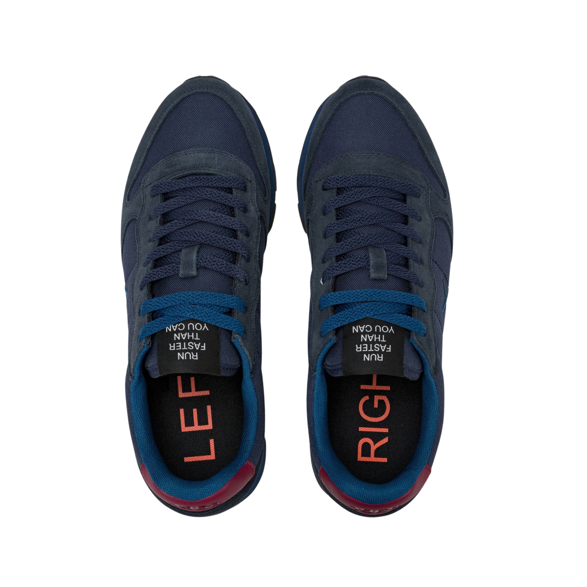 SUN68 Tom Z46101-0735 sneaker uomo in nylon e camoscio navy blue/bordeaux 
