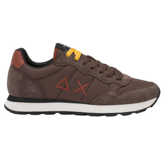 SUN68 Tom Z46101-08 sneaker uomo in nylon e camoscio marrone 