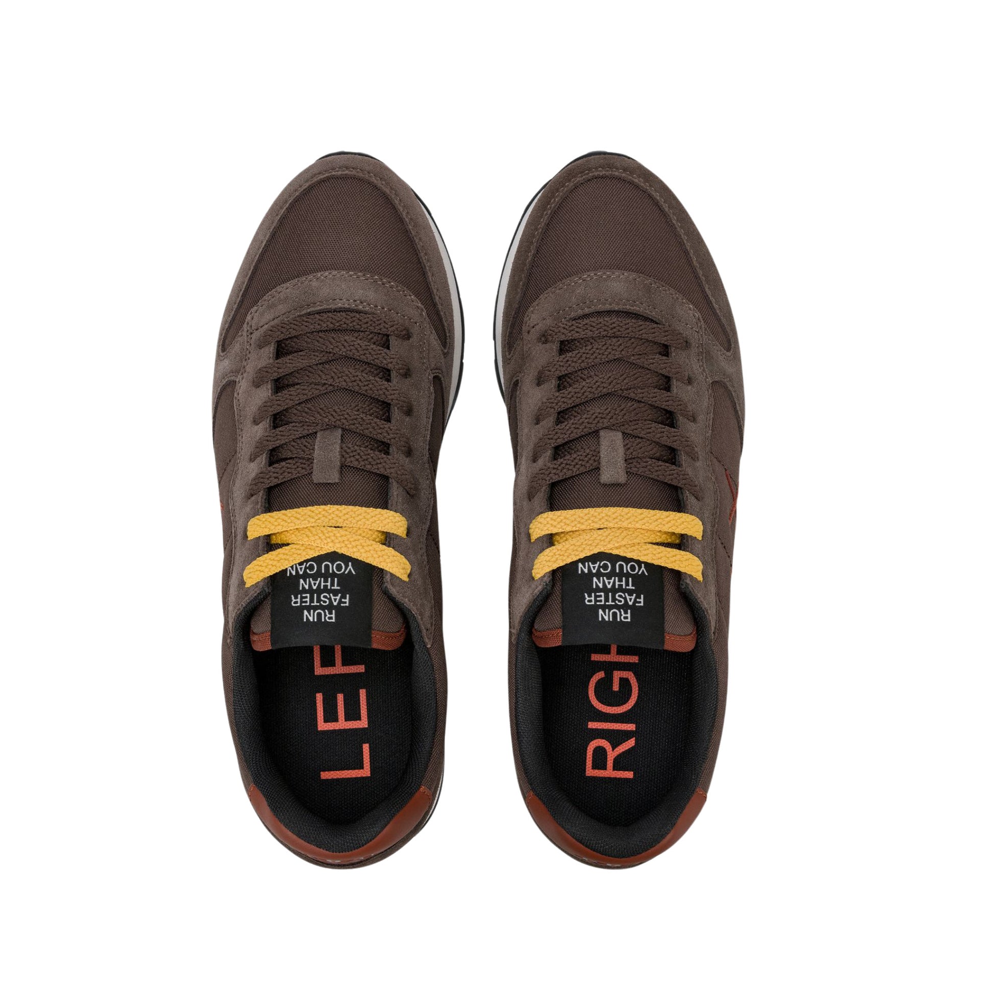 SUN68 Tom Z46101-08 sneaker uomo in nylon e camoscio marrone 