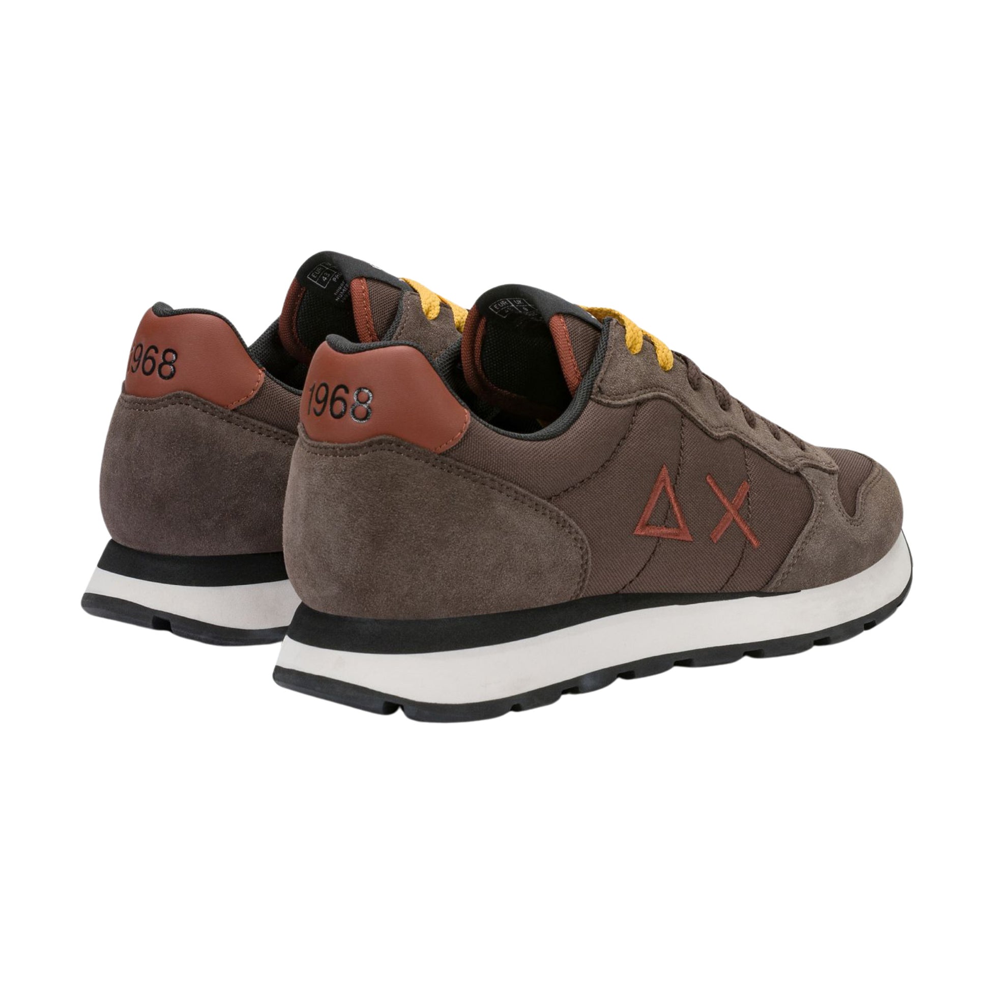 SUN68 Tom Z46101-08 sneaker uomo in nylon e camoscio marrone 