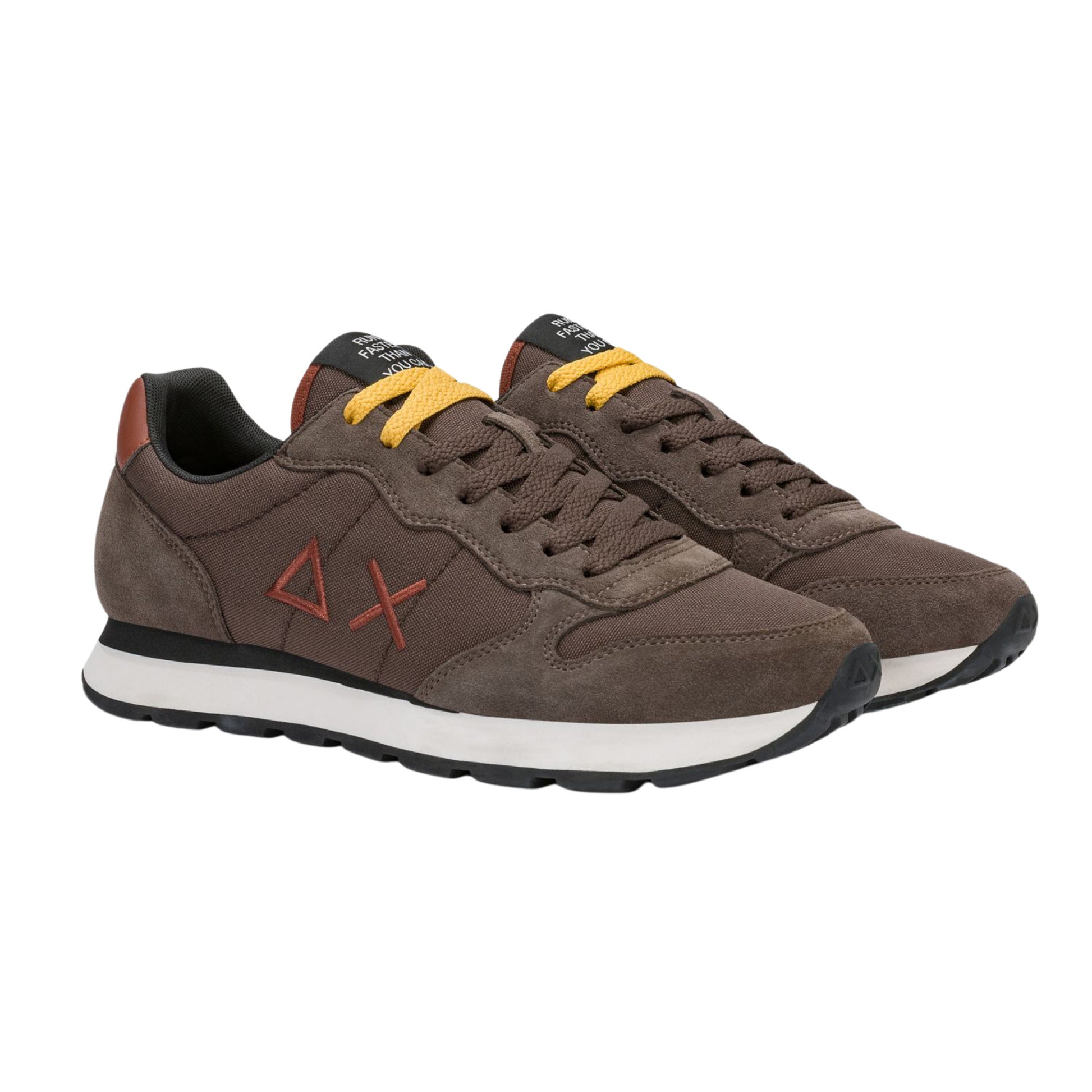 SUN68 Tom Z46101-08 sneaker uomo in nylon e camoscio marrone 