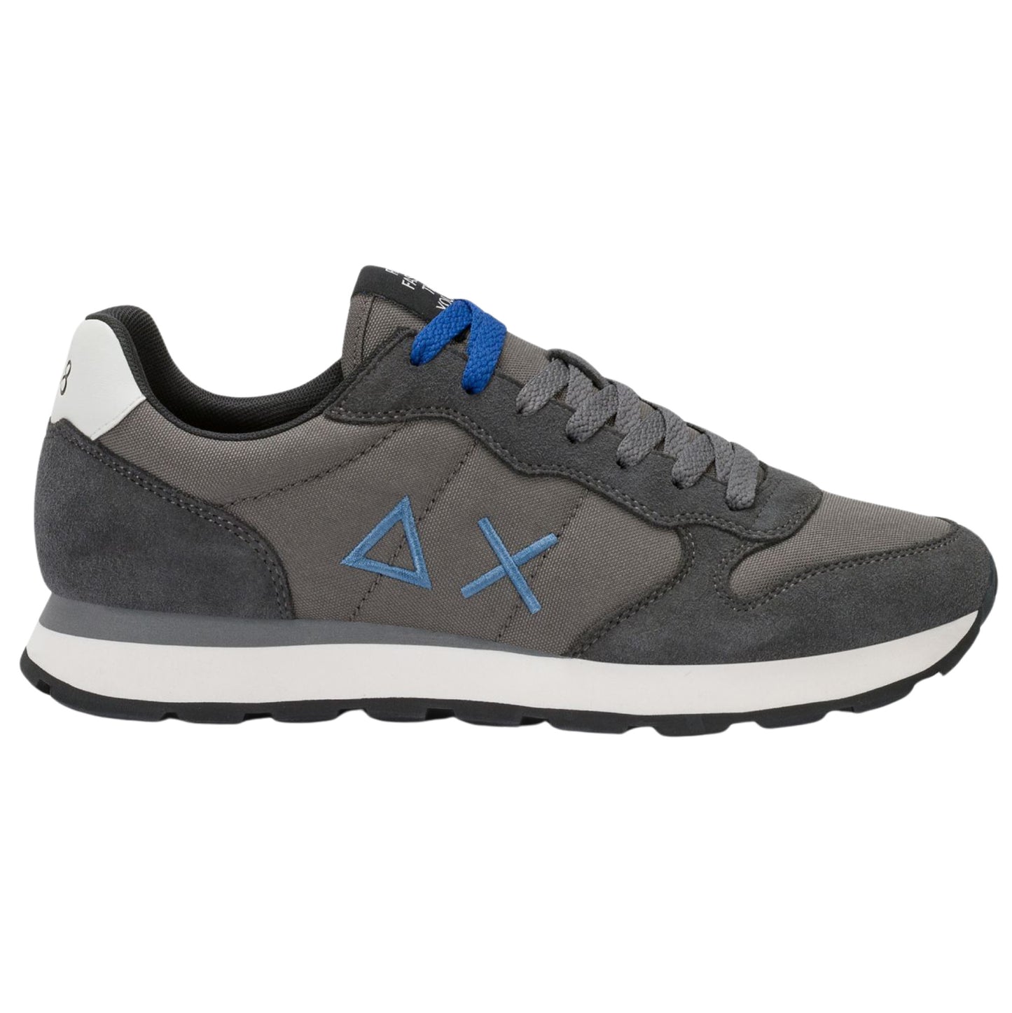 SUN68 Tom Z46101-47 sneaker uomo in nylon e camoscio grigio scuro 