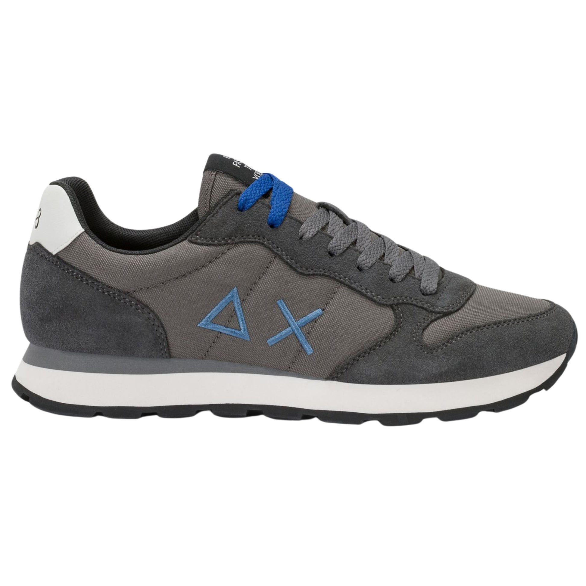 SUN68 Tom Z46101-47 sneaker uomo in nylon e camoscio grigio scuro 