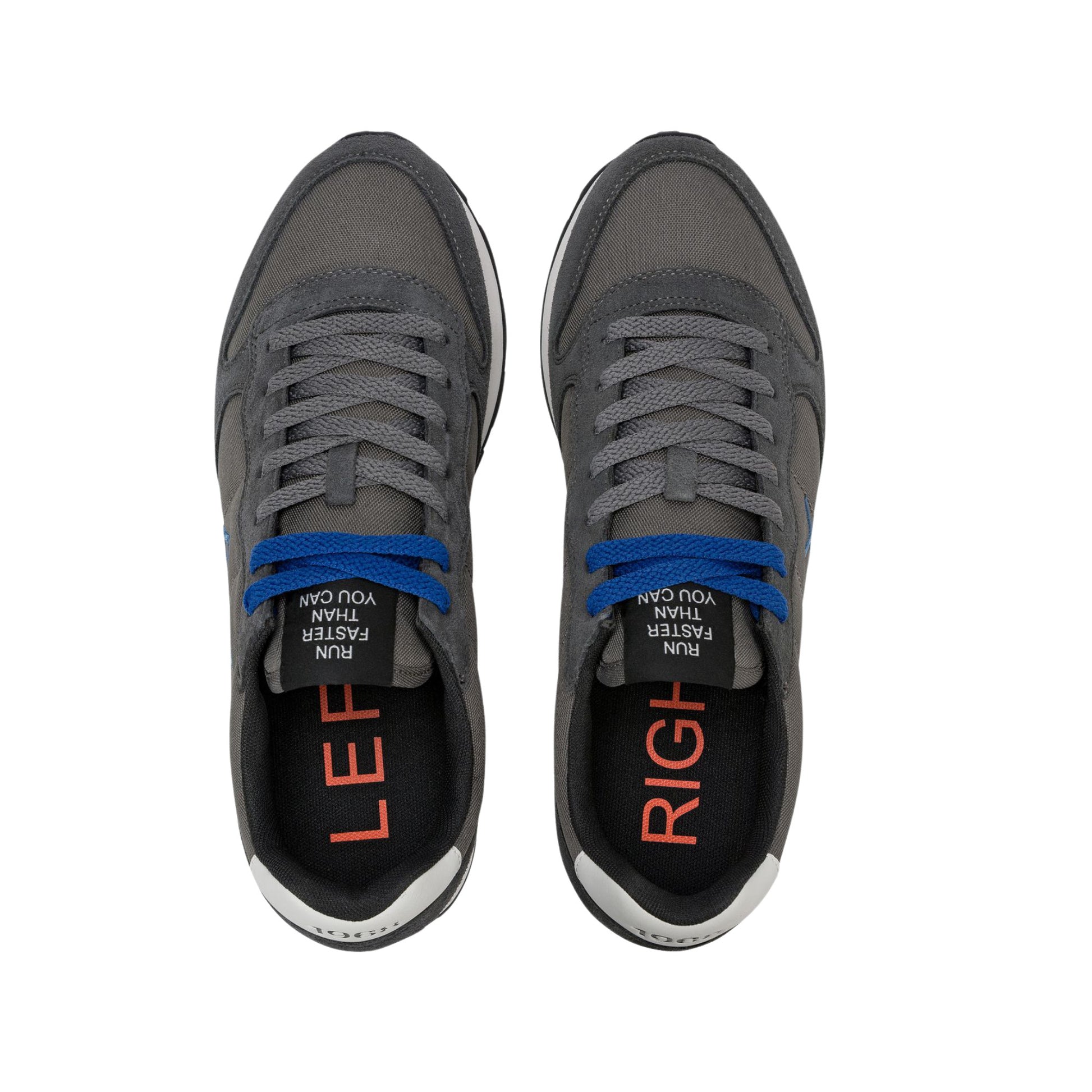 SUN68 Tom Z46101-47 sneaker uomo in nylon e camoscio grigio scuro 