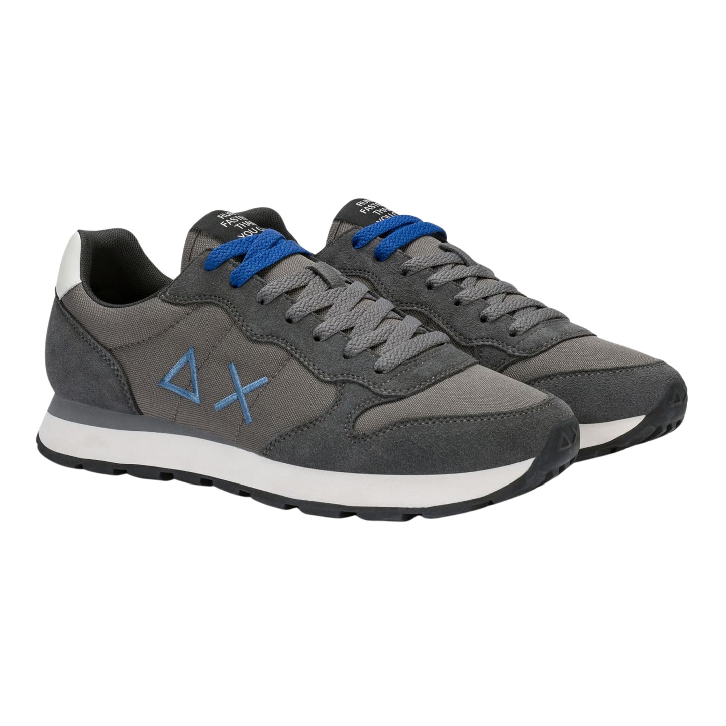 SUN68 Tom Z46101-47 sneaker uomo in nylon e camoscio grigio scuro 