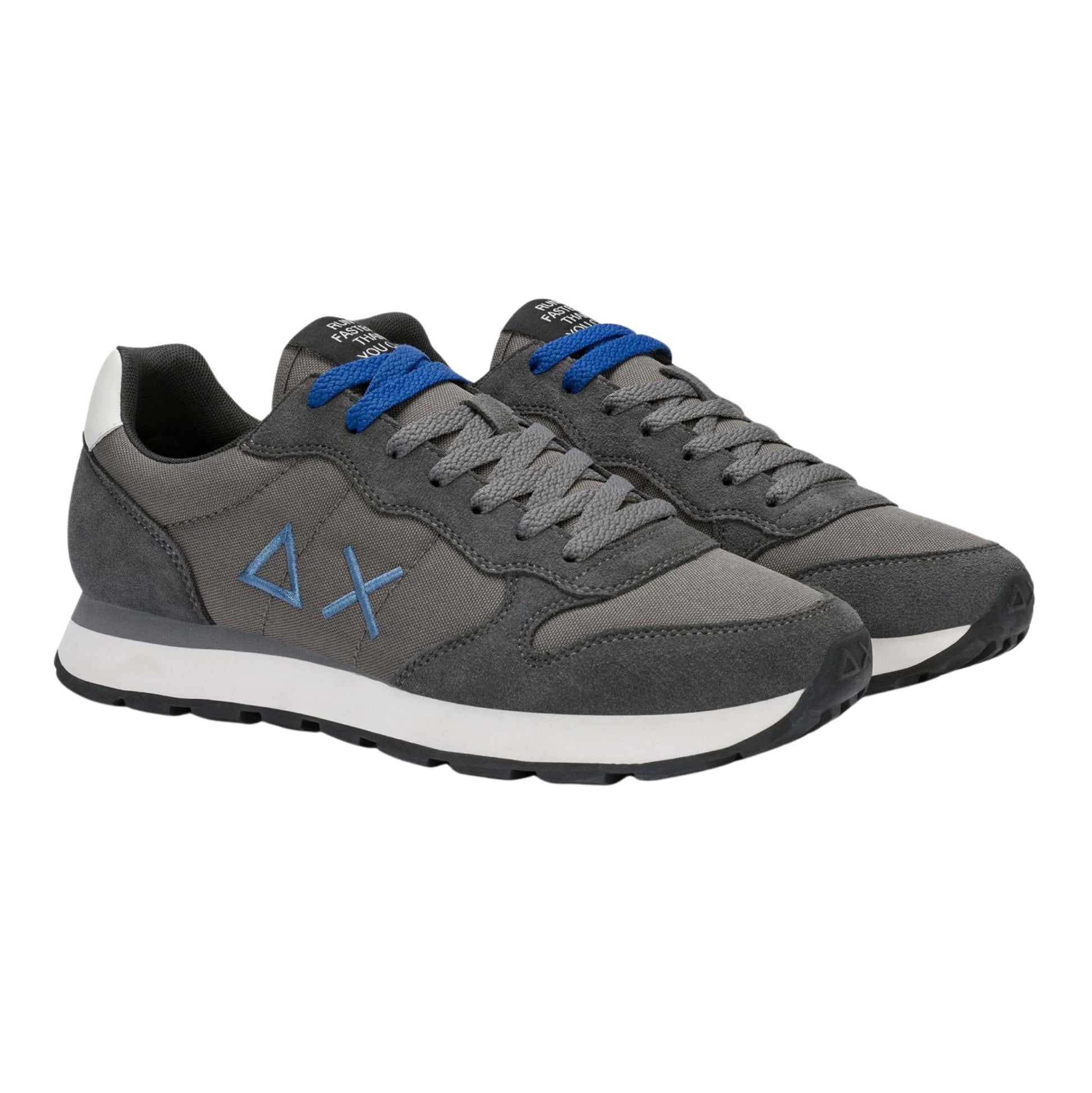 SUN68 Tom Z46101-47 sneaker uomo in nylon e camoscio grigio scuro 