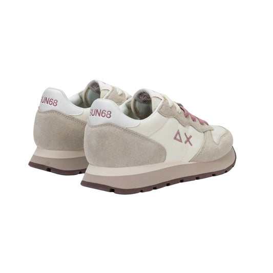 SUN68 Ally Solid Z46201-31 sneaker donna in nylon e camoscio bianco panna 