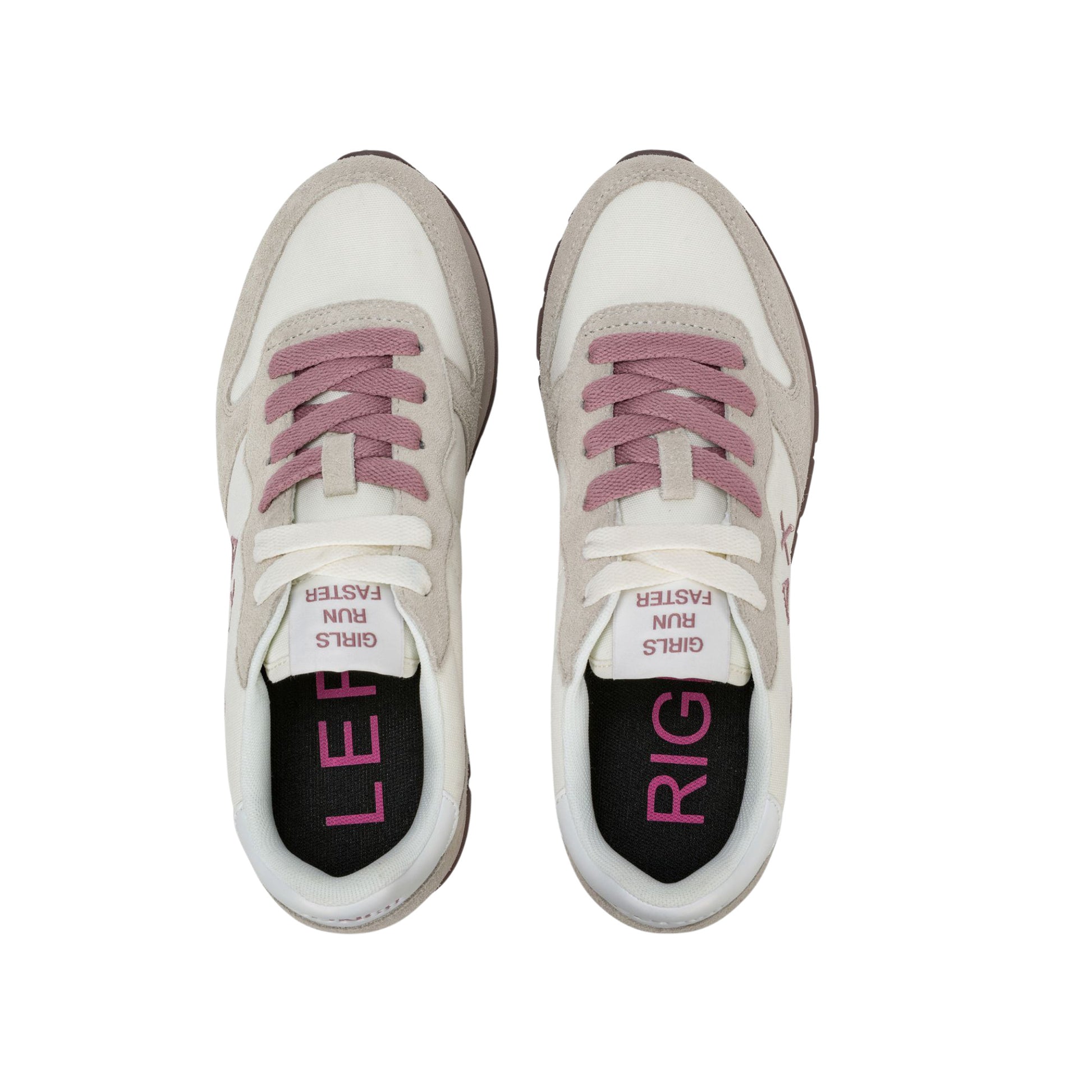 SUN68 Ally Solid Z46201-31 sneaker donna in nylon e camoscio bianco panna 