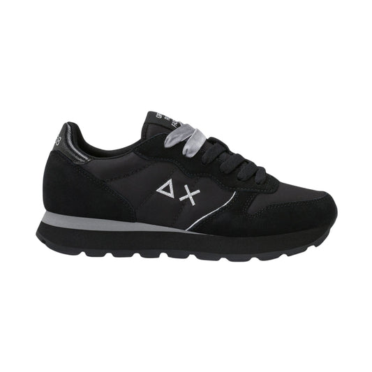 SUN68 Ally Gold Silver Z46202-1134 sneaker donna in nylon e camoscio nero e grigio medio 