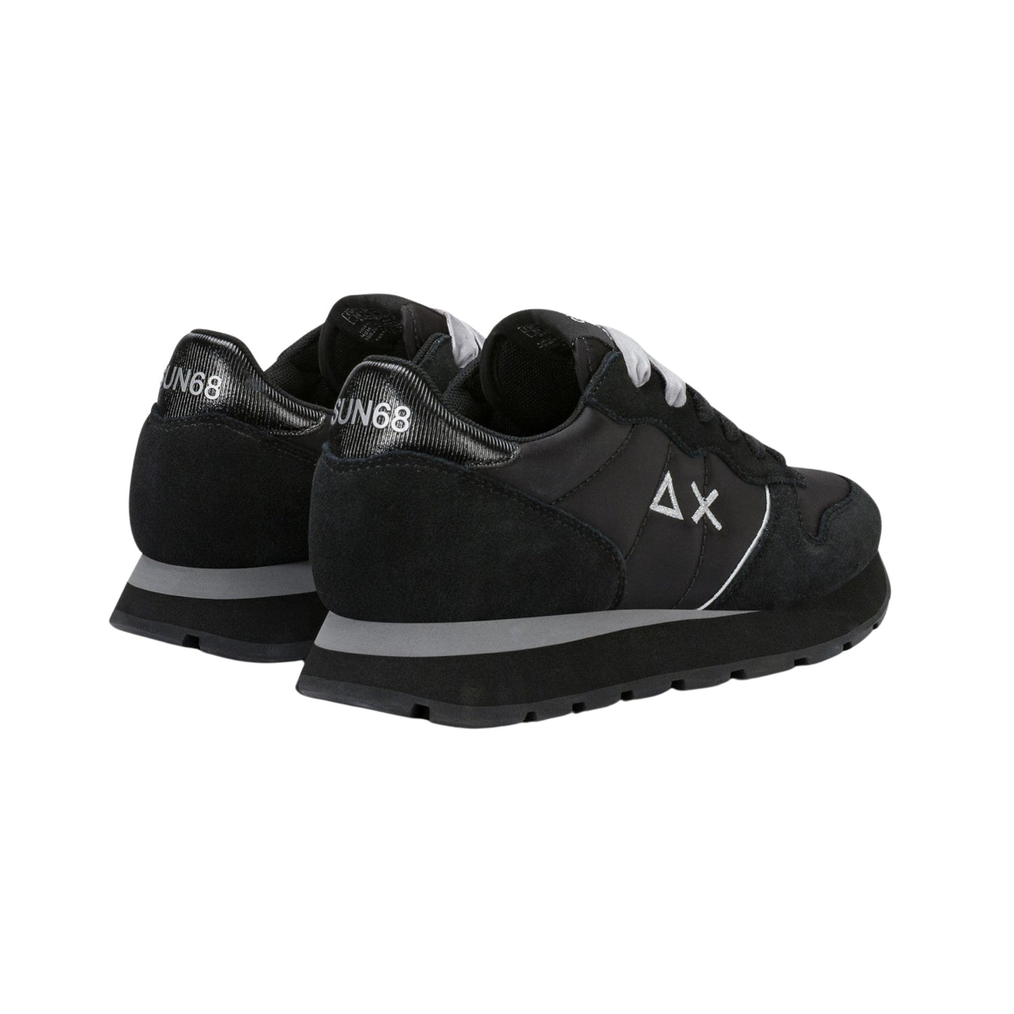 SUN68 Ally Gold Silver Z46202-1134 sneaker donna in nylon e camoscio nero e grigio medio 