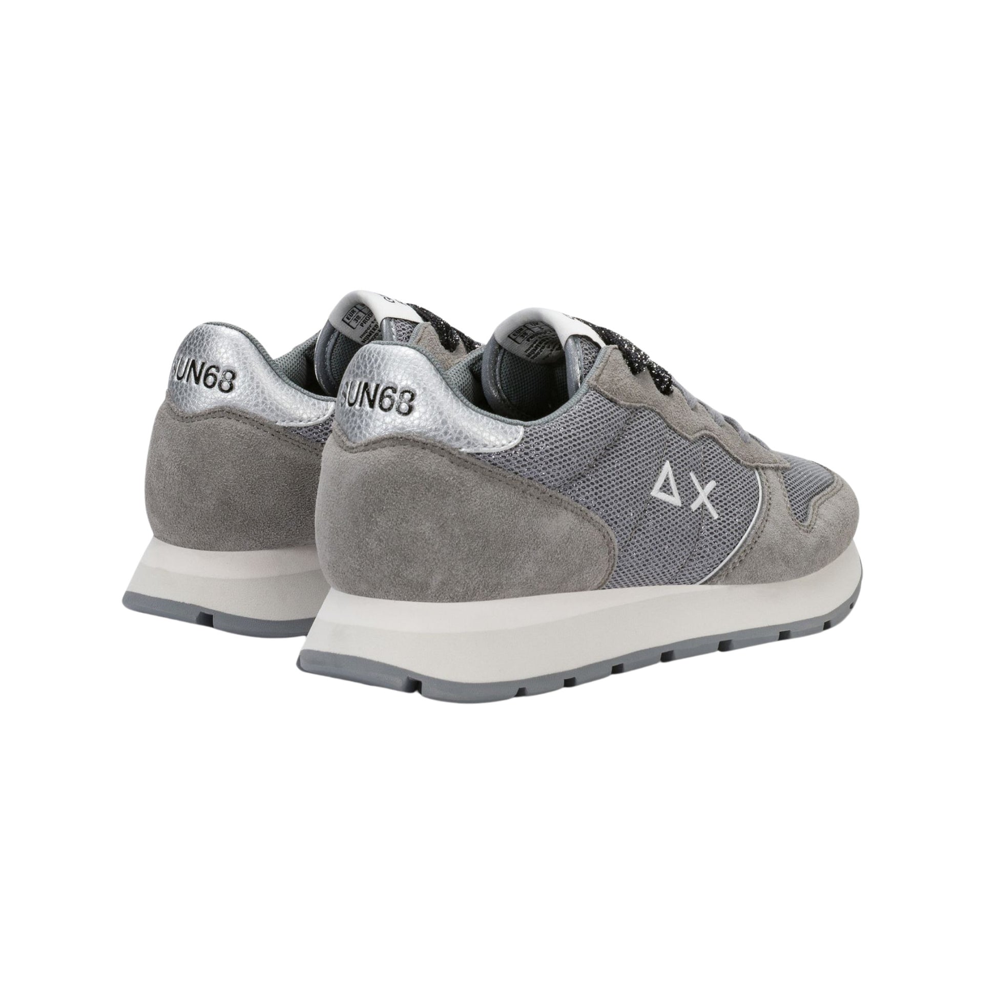 SUN68 Ally Glitter Z46204-34 sneaker donna in camoscio e lurex grigio medio 
