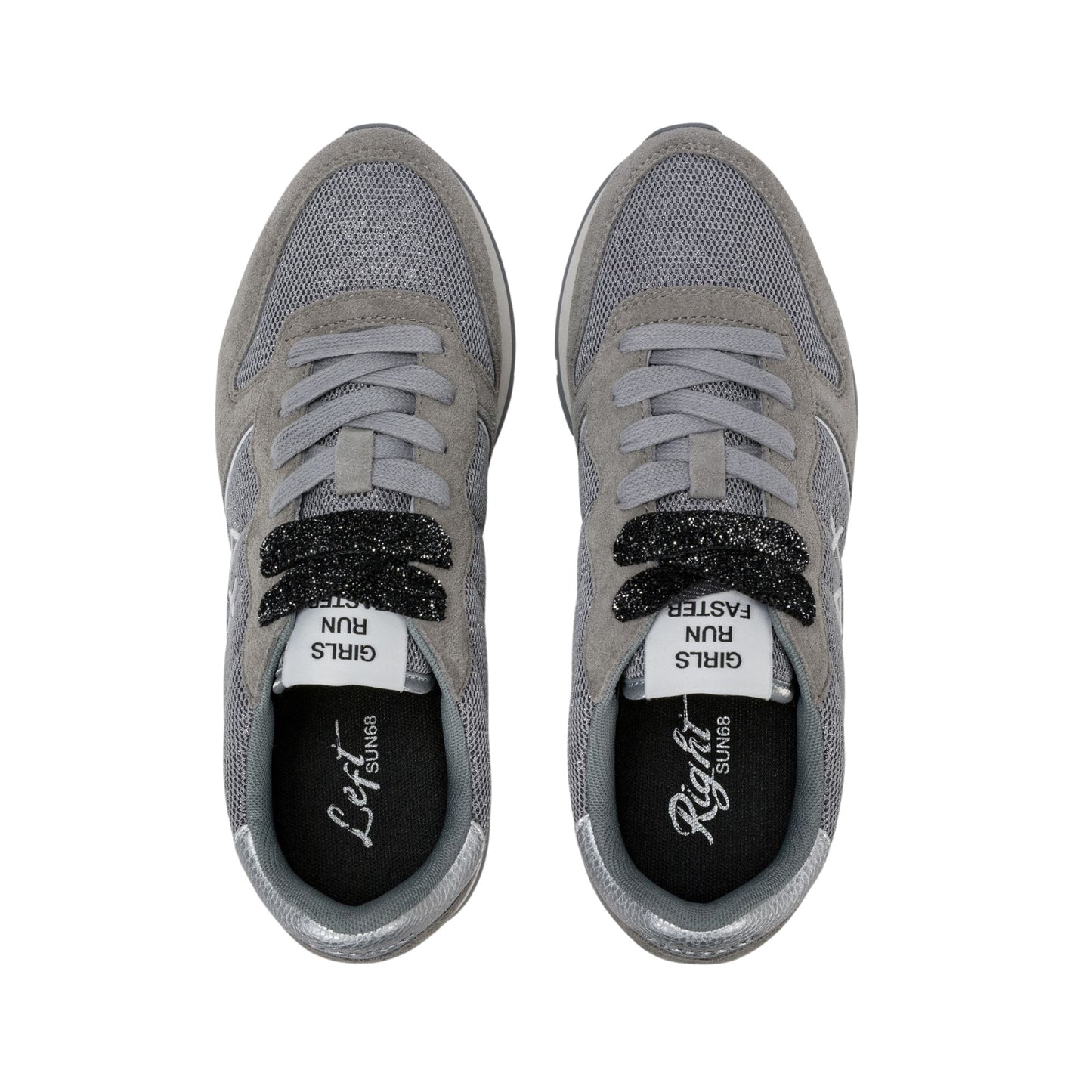 SUN68 Ally Glitter Z46204-34 sneaker donna in camoscio e lurex grigio medio 