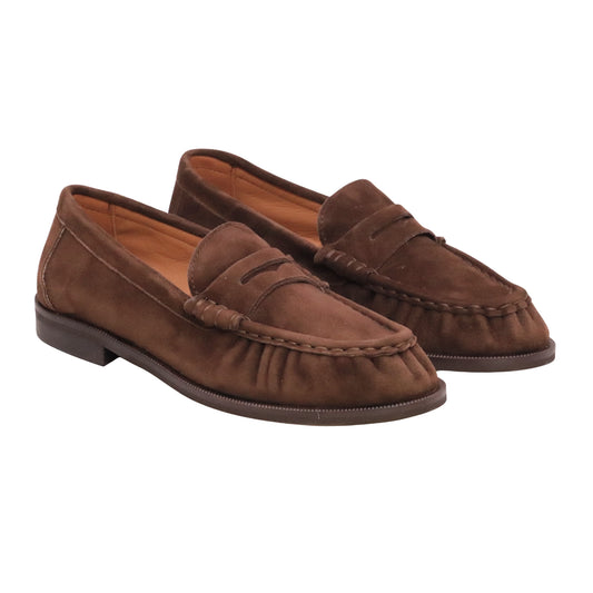 The Seller FW901 Tequila Testa di Moro mocassino donna in camoscio marrone Made in Italy 