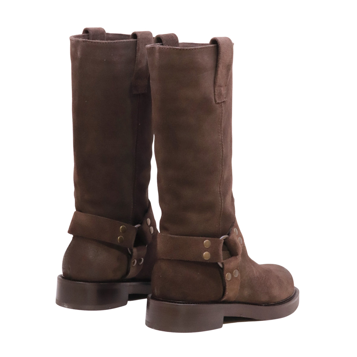 The Seller IW546 Crosta Corvino stivale biker donna in camoscio marrone Made in Italy 