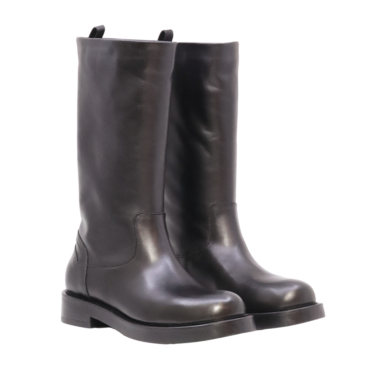 The Seller MW007 Crust Nero stivale donna in pelle nera Made in Italy 