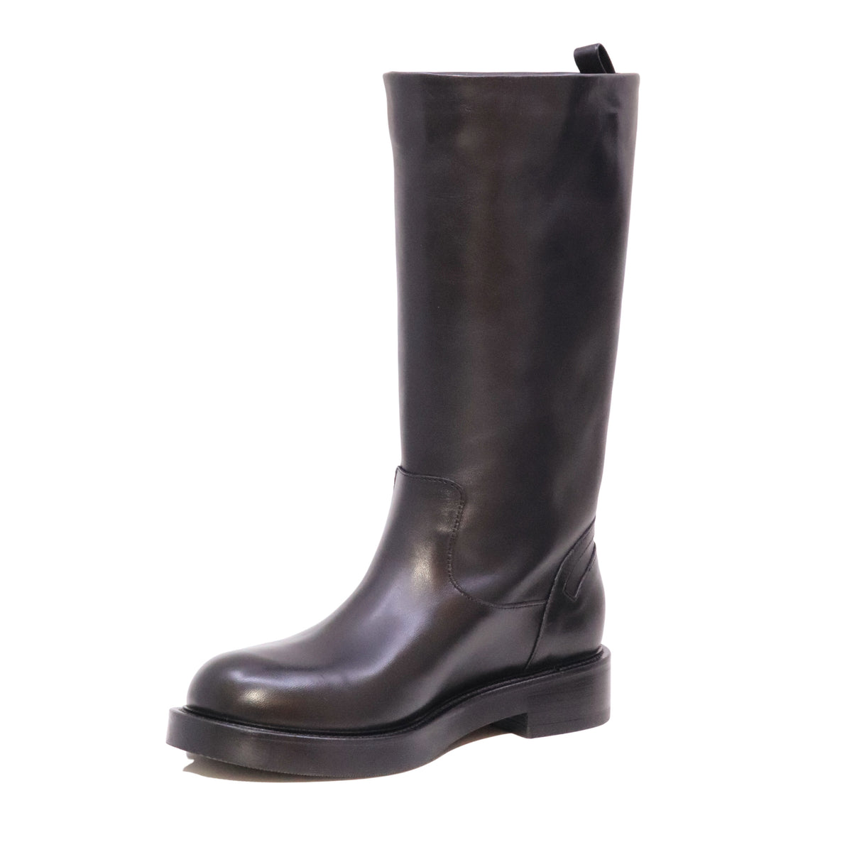 The Seller MW007 Crust Nero stivale donna in pelle nera Made in Italy 