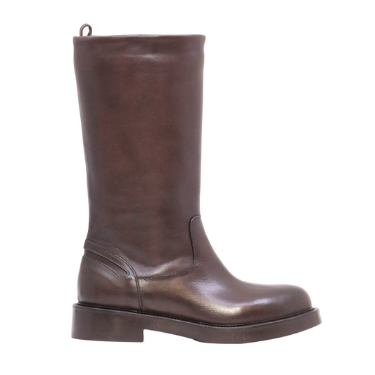 The Seller MW007 Crust Testa di Moro stivale donna in pelle marrone Made in Italy 