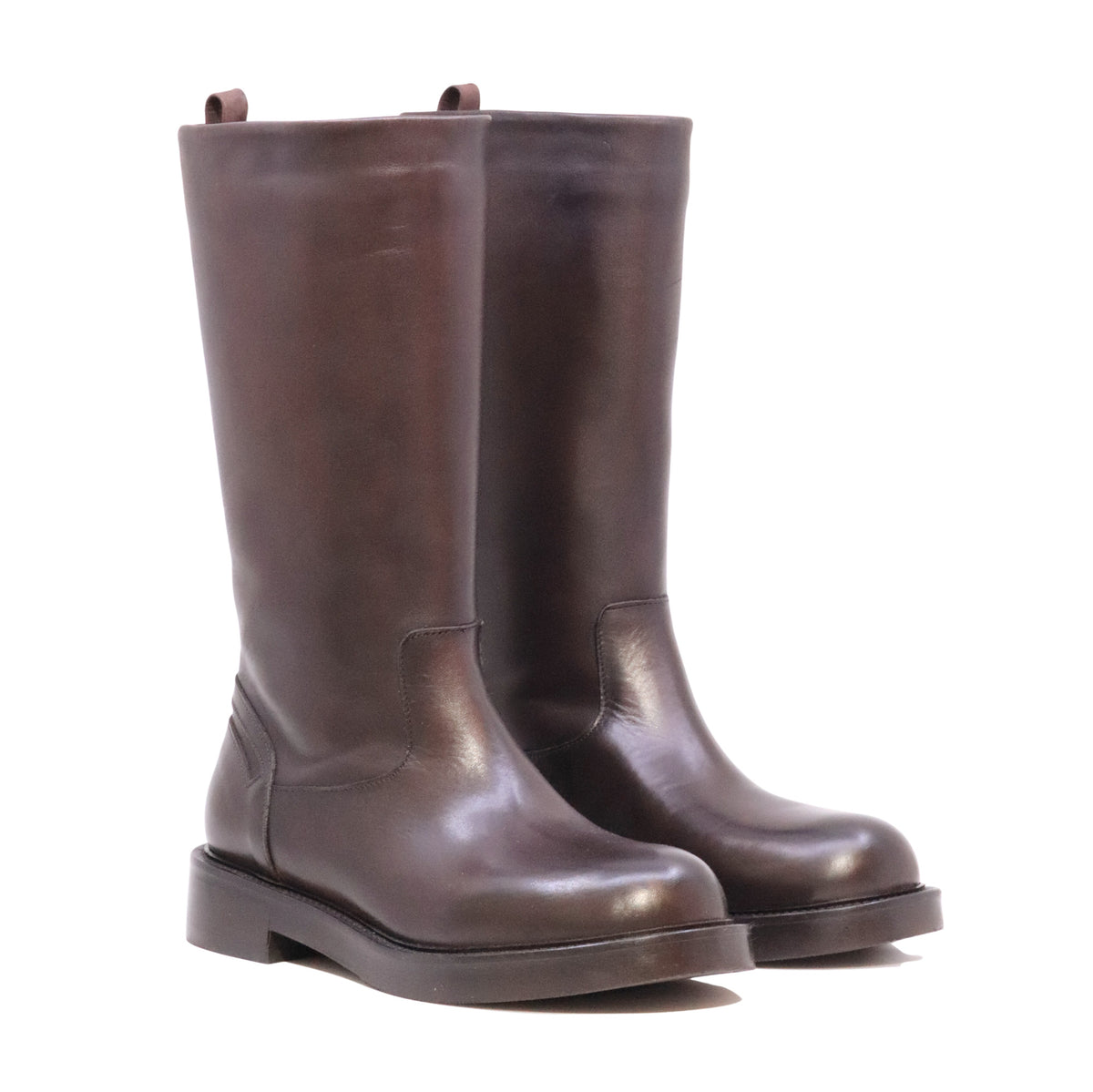 The Seller MW007 Crust Testa di Moro stivale donna in pelle marrone Made in Italy 
