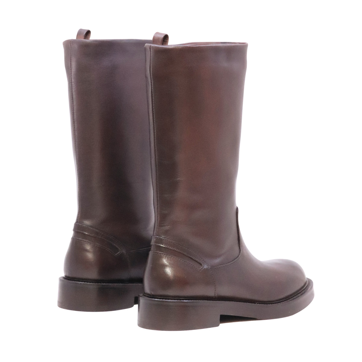 The Seller MW007 Crust Testa di Moro stivale donna in pelle marrone Made in Italy 
