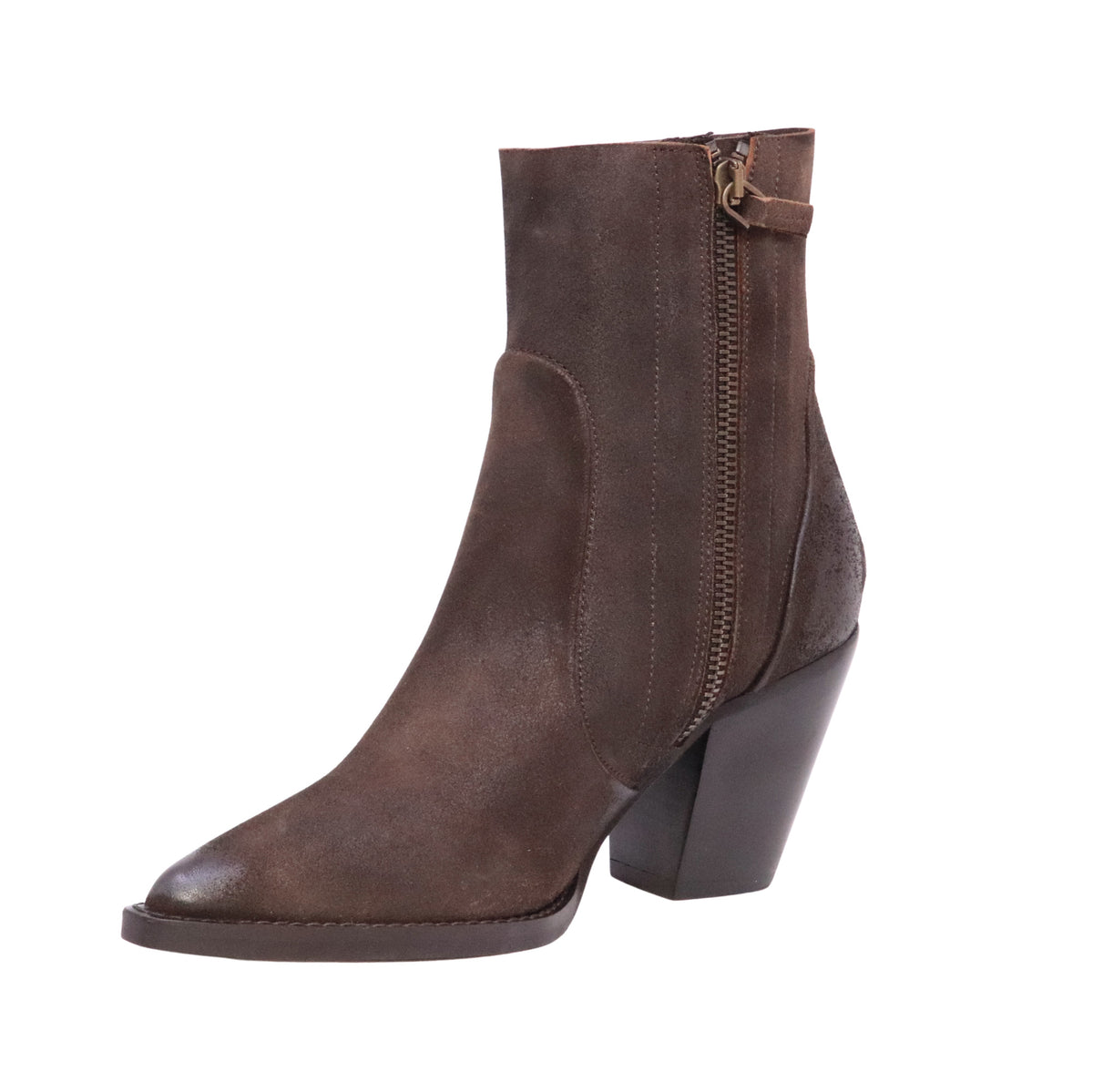 The Seller Fuego Row Hide MW016 stivaletto texano donna in camoscio marrone con tacco 7,5 cm 