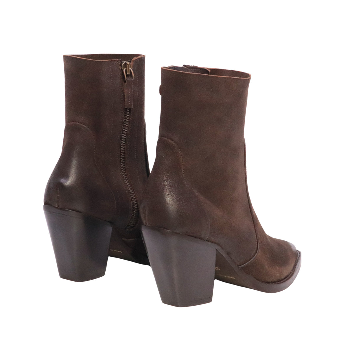 The Seller Fuego Row Hide MW016 stivaletto texano donna in camoscio marrone con tacco 7,5 cm 