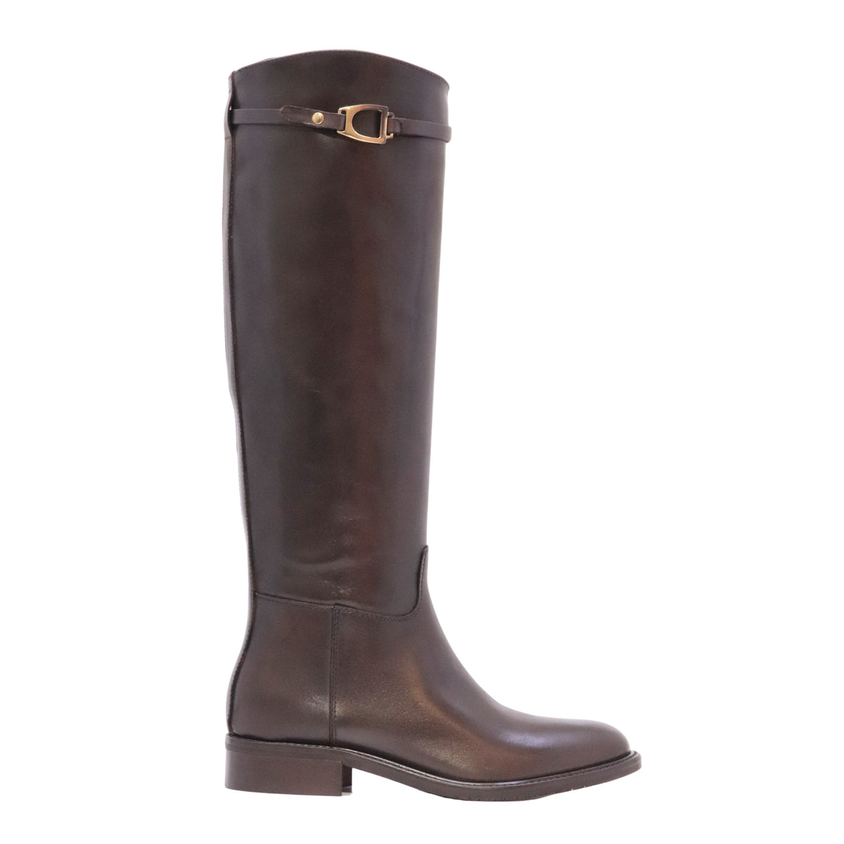The Seller MW074 Crust Testa di Moro stivale alto donna in pelle marrone Made in Italy 